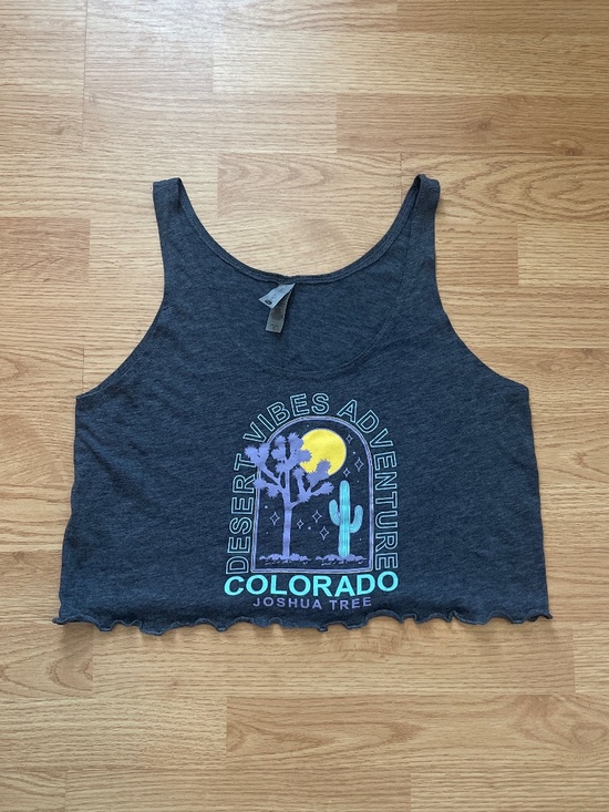 Next Level Apparel Tops - Next Level Apparel Colorado Gray Cropped Boho Tank Size Small